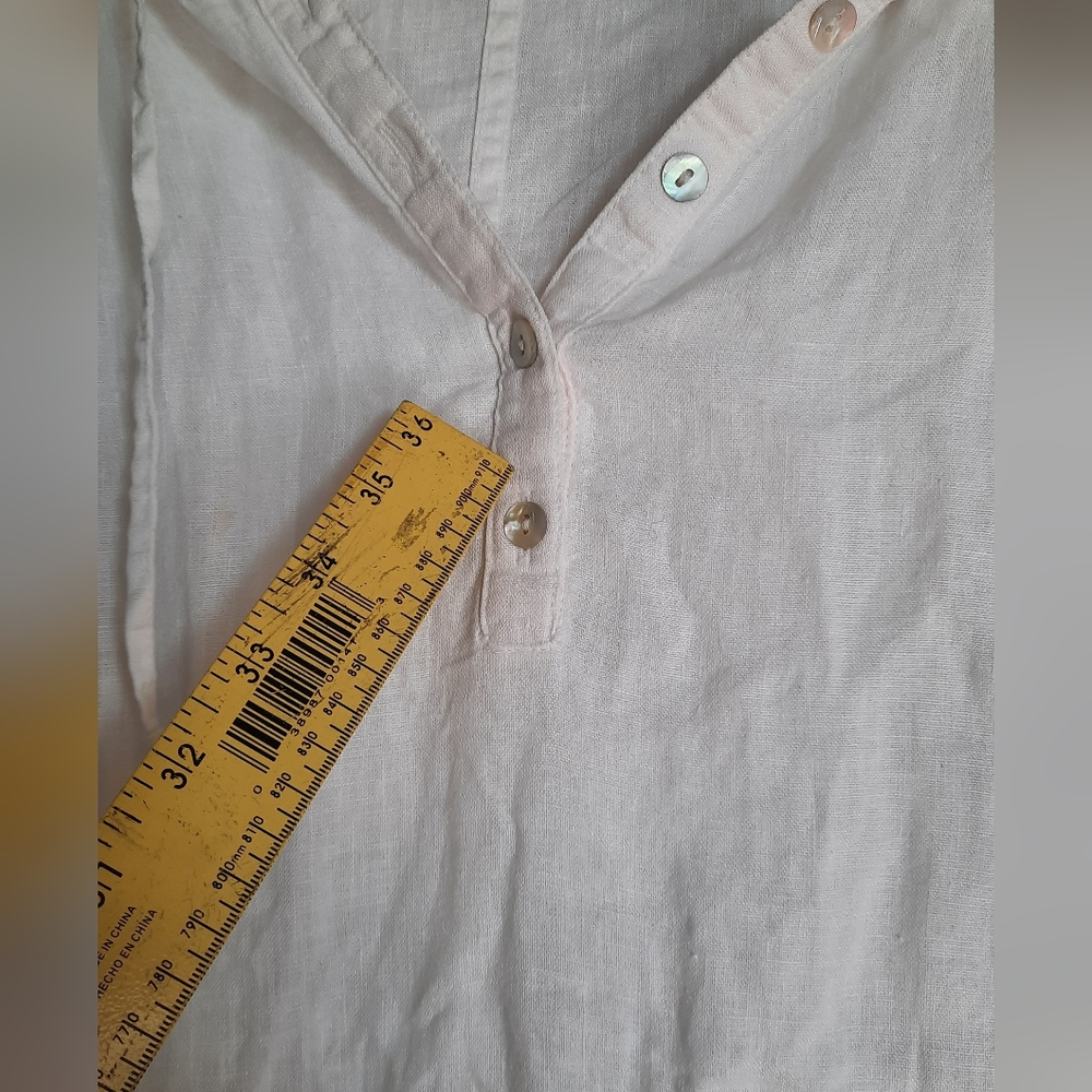 Tahari 100% Linen Blouse Hooded Lagenlook Scandi Coastal Summer - Picture 6 of 8
